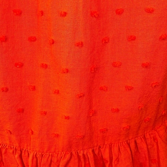 H&M US 6 Burnt Orange Off Shoulder Bohemian Sundress 100% Cotton Knee Length - Picture 10 of 14